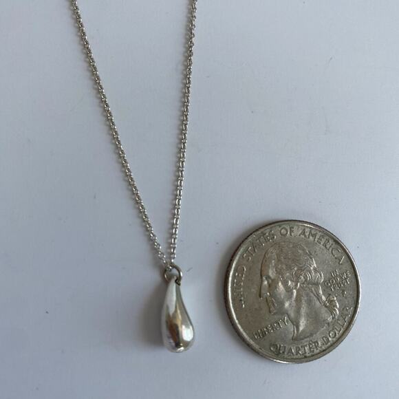 Authentic Tiffany & Co. Elsa Peretti Teardrop Necklace – 16" – Gift Ready - Picture 6 of 8